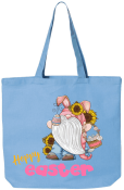Hoppy Easter Gnome  100% Cotton Easter Basket Tote.  Made in the USA
