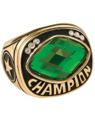 CHR32GN<BR>CHAMPIONSHIP RING<BR>GREEN GLASS GEM