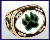 CHAMPIONSHIP CLASS RING WITH PAW INSERT