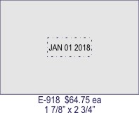 Item# E-918<br>1 7/8" x 2 3/4"<br>Heavy Duty<br>Self Inking Dater
