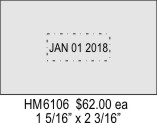 Item# HM-6106<br>1 5/16" x 2 3/16"<br>Heavy Duty Metal<br>Self Inking Dater