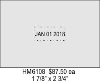 Item#HM-6108<br>1 7/8" x 2 5/8"<br>Heavy Duty Metal<br>Self Inking Dater