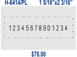 Item# H-6414/PL<br>Heavy Duty Self Inking<br>14 Band Numberer<BR>5/32" Height<br>1 5/16" x 2 3/16" Plate