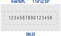 Item# H6416/PL<br>Heavy Duty Self Inking<br>16 Band Numberer<BR>5/32" Height<br>1 1/4" x 2 3/4" Plate