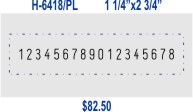 Item# H6418/PL<br>Heavy Duty Self Inking<br>18 Band Numberer<BR>5/32" Height<br>1 1/4" x 2 3/4" Plate