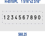 Item# H-6510-PL<br>Heavy Duty Self Inking Number<br>10 Bands 3/16" Height<br>1 5/16" x 2 3/16" Plate