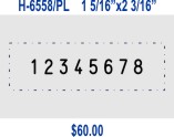 Item# H-6558/PL<br>Heavy Duty Self Inking<br>8 Band Numberer 3/16" Height<br>1 5/16" x 2 3/16" Plate