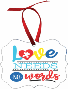 Autism Awareness Christmas Ornament
Double sided full color print
Includes ribbon for hanging.