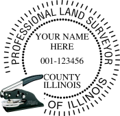 ILLINOIS LAND SURVEYOUR SEAL<BR>EMBOSSER SEAL 