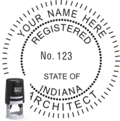 INDIANA ARCHITECTURAL SEAL<BR>SELF INKING STAMP 