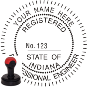 INDIANA ENGINEER SEAL<BR>HANDLE STYLE STAMP 