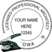 IOWA ARCHITECTURAL  SEAL<BR>EMBOSSER SEAL <BR> 1 3/4" ROUND