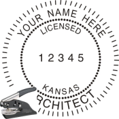 KANSAS ARCHITECTURAL  SEAL<BR>EMBOSSER SEAL <br> 1 5/8