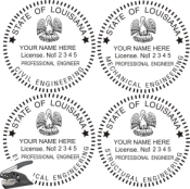 LOUISIANA ENGINEER SEAL WITH DISCIPLINE <BR> EMBOSSER SEAL