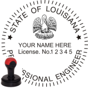 LOUISIANA ENGINEER SEAL<BR>HANDLE STYLE STAMP 