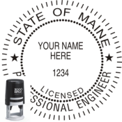 MAINE ENGINEER SEAL<BR>SELF INKING STAMP <BR> 1 3/4" ROUND