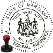 MARYLAND ENGINEER SEAL<BR>HANDLE STYLE STAMP 