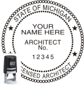 MICHIGAN ARCHITECTURAL SEAL<BR>SELF INKING STAMP 