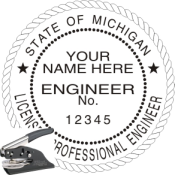 MICHIGAN ENGINEER SEAL<BR>EMBOSSER SEAL 