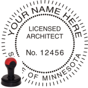 MINNESOTA ARCHITECTURAL SEAL<BR>HANDLE STYLE STAMP 