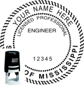 MISSISSIPPI ENGINEER SEAL<BR>SELF INKING STAMP