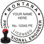 MONTANA ENGINEER SEAL <BR> HANDLE STYLE STAMP 