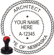 NEBRASKA ARCHITECTURAL SEAL <BR> HANDLE STYLE STAMP  