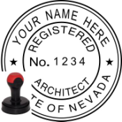 NEVADA ARCHITECTURAL SEAL<BR>HANDLE STYLE STAMP