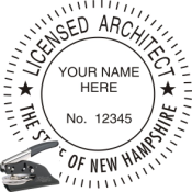 NEW HAMPSHIRE ARCHITECTURAL  SEAL <BR> EMBOSSER SEAL <br> 1 9/16" ROUND