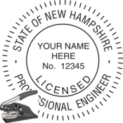 NEW HAMPSHIRE ENGINEER SEAL <BR> EMBOSSER SEAL <BR> 1 9/16" ROUND