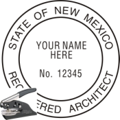 NEW MEXICO ARCHITECTURAL  SEAL <BR> EMBOSSER SEAL <br> 1 3/4" ROUND