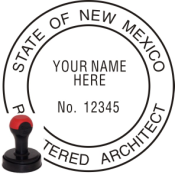 NEW MEXICO ARCHITECTURAL SEAL <BR> HANDLE STYLE STAMP <BR> 1 3/4" ROUND 