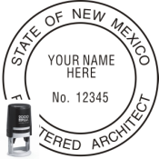 NEW MEXICO ARCHITECTURAL SEAL <BR> SELF INKING STAMP <BR> 1 3/4" ROUND