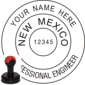 NEW MEXICO ENGINEER SEAL <BR> HANDLE STYLE STAMP <BR> 1 1/2" ROUND