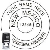 NEW MEXICO ENGINEER SEAL <BR> SELF INKING STAMP <BR> 1 1/2" ROUND