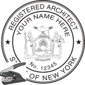 NEW YORK ARCHITECTURAL  SEAL <BR> EMBOSSER SEAL <br> 1 3/4" ROUND