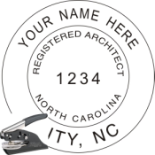 NORTH CAROLINA ARCHITECTURAL  SEAL <BR> EMBOSSER SEAL <BR> 1 1/2" ROUND