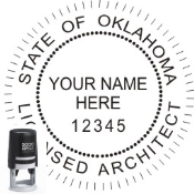 OKLAHOMA ARCHITECTURAL SEAL <BR> SELF INKING STAMP <BR> 2" ROUND