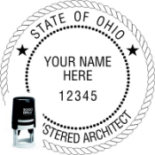 OHIO ARCHITECTURAL SEAL<BR>SELF INKING STAMP<BR>2"