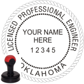 OKLAHOMA ENGINEER SEAL <BR> HANDLE STYLE STAMP 