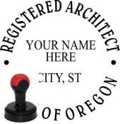 OREGON ARCHITECTURAL SEAL<BR>HANDLE STYLE STAMP