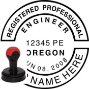 OREGON ENGINEER SEAL<BR>HANDLE STYLE STAMP