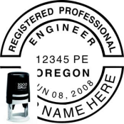 OREGON ENGINEER SEAL<BR>SELF INKING STAMP