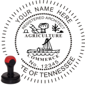 TENNESSEE ARCHITECTURAL SEAL <BR> HANDLE STYLE STAMP <br> 2" ROUND