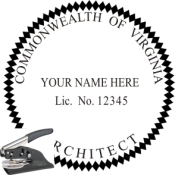 VIRGINIA ARCHITECTURAL  SEAL <BR> EMBOSSER SEAL <br> 2" ROUND