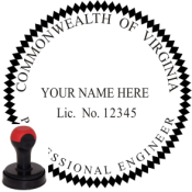 VIRGINIA ENGINEER SEAL <BR> HANDLE STYLE STAMP <BR> 2" ROUND