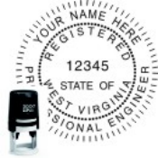 WEST VIRGINIA ENGINEER SEAL <BR> SELF INKING STAMP