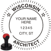 WISCONSIN ARCHITECTURAL SEAL <BR> HANDLE STYLE STAMP  