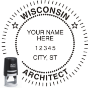 WISCONSIN ARCHITECTURAL SEAL <BR> SELF INKING STAMP 