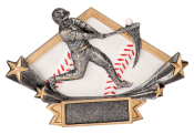 DSR51<BR>DIMAOND STAR RESIN FIGURE<BR>BASEBALL 5 3/4" X 8 1/2"<BR>WITH ENGRAVABLE PLATE